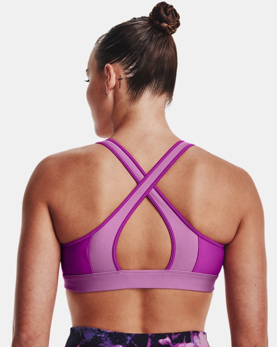 Women's Armour® Mid Crossback Harness Sports Bra, Purple, pdpMainDesktop image number 5
